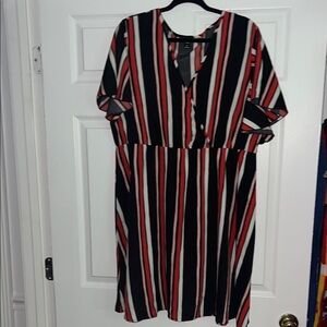 Striped Black and Red Dress